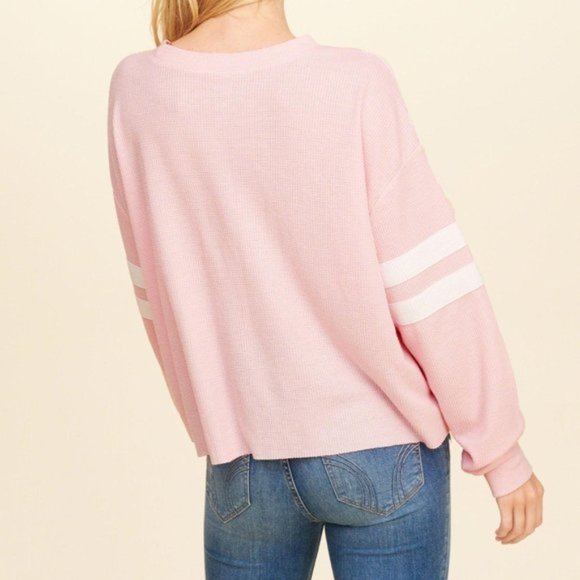 Hollister Pink Varsity Waffle Tee - Picture 6 of 7